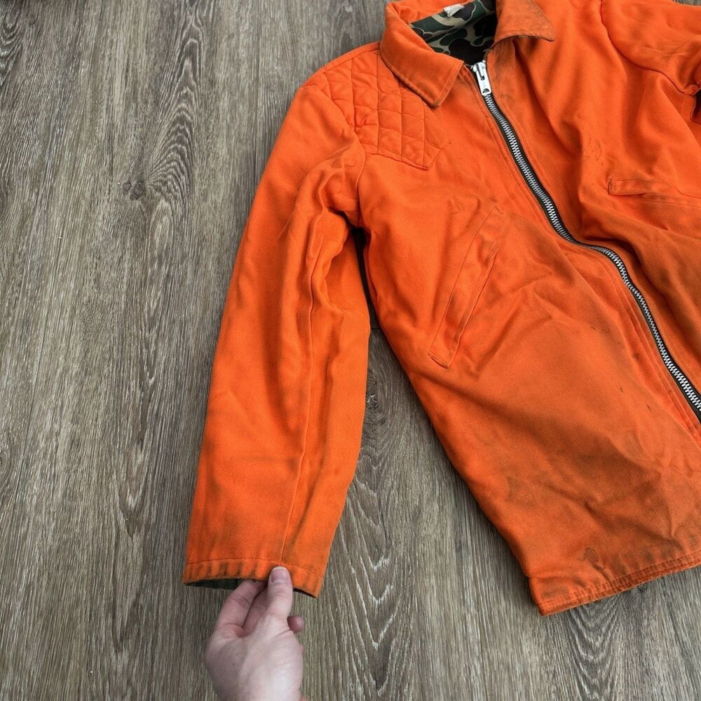 Vtg 60s Sears Roebuck Duck Camo Field Tested Hunting Jacket Talon Zip L Reverse - Picture 14 of 16